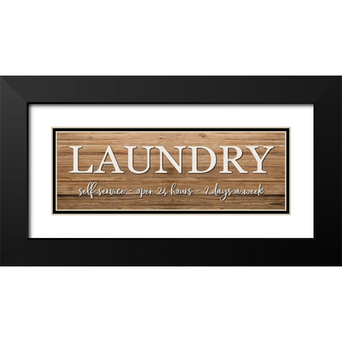 LAUNDRY Black Modern Wood Framed Art Print with Double Matting by Boyer, Susie
