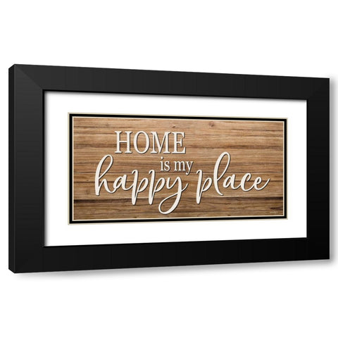 Home is My Happy Place Black Modern Wood Framed Art Print with Double Matting by Boyer, Susie