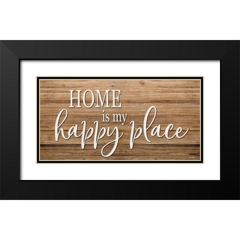 Home is My Happy Place Black Modern Wood Framed Art Print with Double Matting by Boyer, Susie