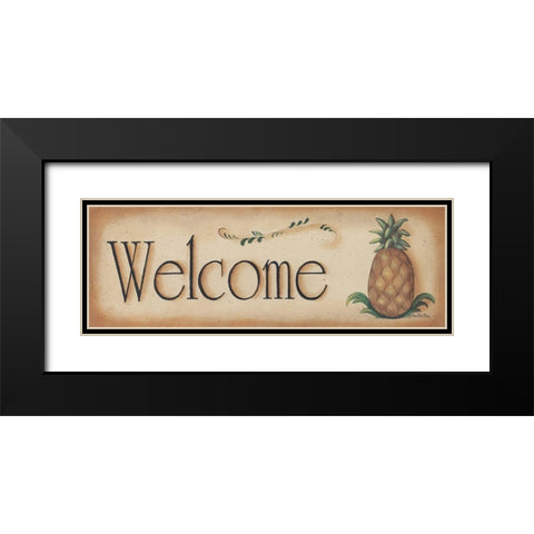 Welcome Black Modern Wood Framed Art Print with Double Matting by Britton, Pam