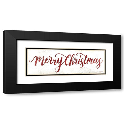 Merry Christmas Black Modern Wood Framed Art Print with Double Matting by Jacobs, Cindy