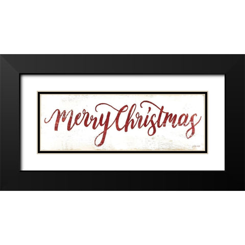 Merry Christmas Black Modern Wood Framed Art Print with Double Matting by Jacobs, Cindy