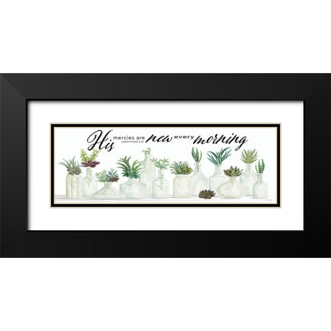 His Mercies are New Every Morning Black Modern Wood Framed Art Print with Double Matting by Jacobs, Cindy