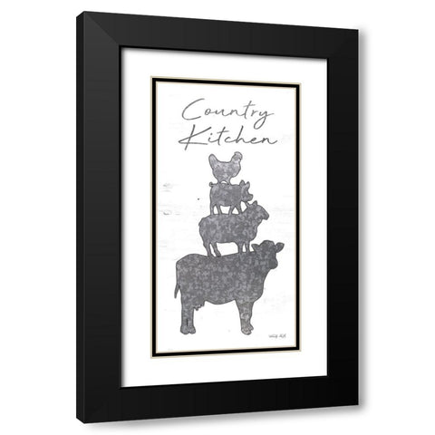 Country Kitchen Farm Animals Black Modern Wood Framed Art Print with Double Matting by Jacobs, Cindy