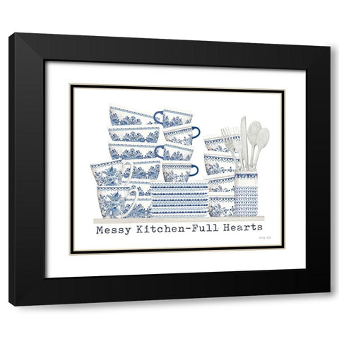 Messy Kitchen - Full Hearts Black Modern Wood Framed Art Print with Double Matting by Jacobs, Cindy