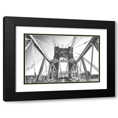 Gray Matter Black Modern Wood Framed Art Print with Double Matting by Quillen, Donnie