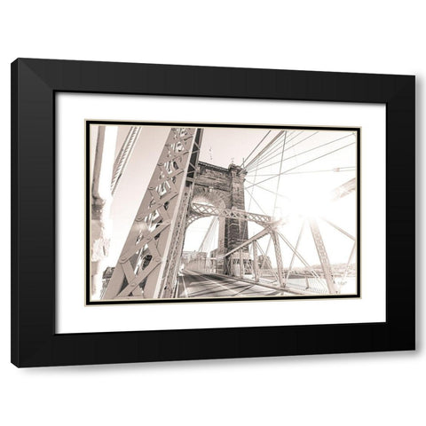 Bridge View I Black Modern Wood Framed Art Print with Double Matting by Quillen, Donnie