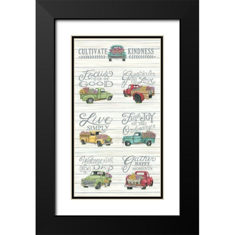 Cultivate Kindness Black Modern Wood Framed Art Print with Double Matting by Strain, Deb