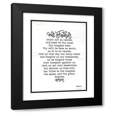 Lords Prayer Black Modern Wood Framed Art Print with Double Matting by Imperfect Dust