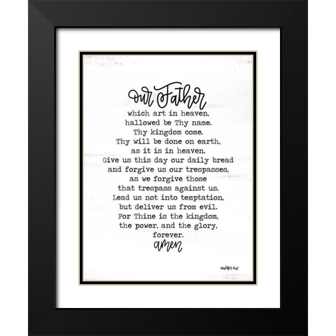 Lords Prayer Black Modern Wood Framed Art Print with Double Matting by Imperfect Dust