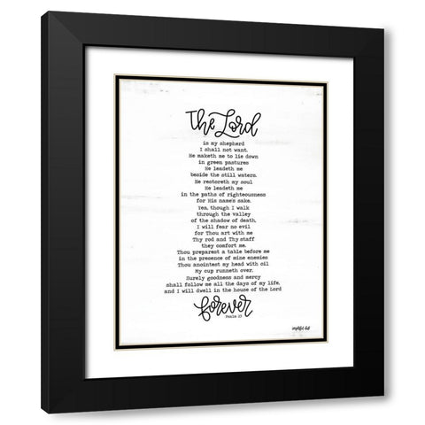 Psalm 23 Black Modern Wood Framed Art Print with Double Matting by Imperfect Dust