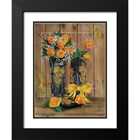 Rosey Cowboy Boots II Black Modern Wood Framed Art Print with Double Matting by Wargo, Ed