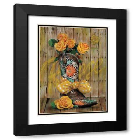 Rosey Cowboy Boots I Black Modern Wood Framed Art Print with Double Matting by Wargo, Ed