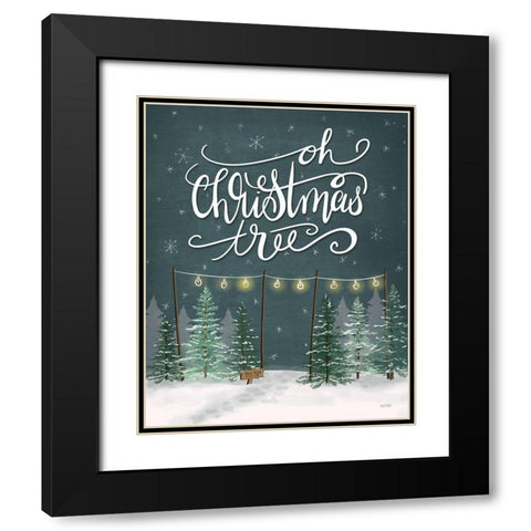 Oh Christmas Tree Black Modern Wood Framed Art Print with Double Matting by House Fenway