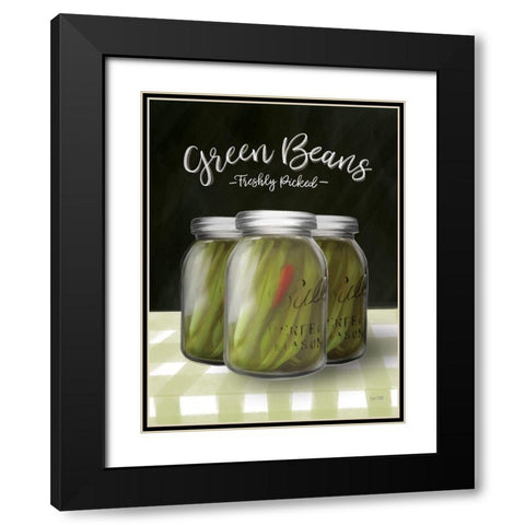 Farm Fresh Green Beans Black Modern Wood Framed Art Print with Double Matting by House Fenway