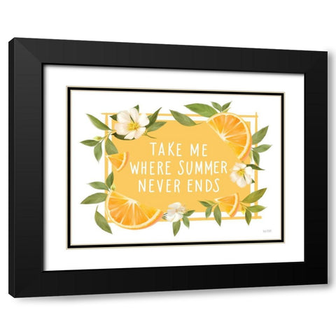 Take Me Where Summer Never Ends Black Modern Wood Framed Art Print with Double Matting by House Fenway