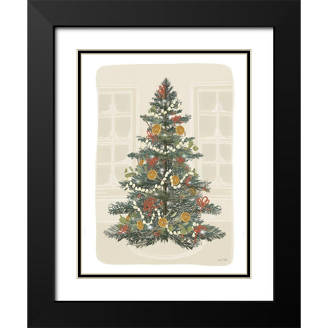 Old Fashioned Christmas Black Modern Wood Framed Art Print with Double Matting by House Fenway