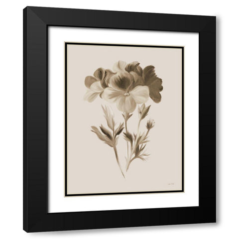 Sepia Botanical I Black Modern Wood Framed Art Print with Double Matting by House Fenway