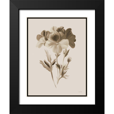 Sepia Botanical I Black Modern Wood Framed Art Print with Double Matting by House Fenway