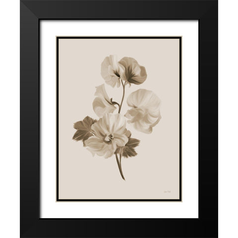 Sepia Botanical II Black Modern Wood Framed Art Print with Double Matting by House Fenway