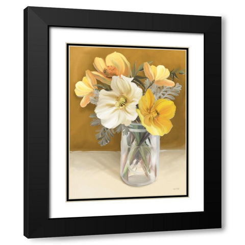 Butterscotch Bunch Black Modern Wood Framed Art Print with Double Matting by House Fenway
