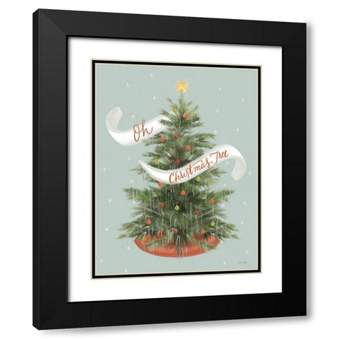 Oh Christmas Tree Black Modern Wood Framed Art Print with Double Matting by House Fenway