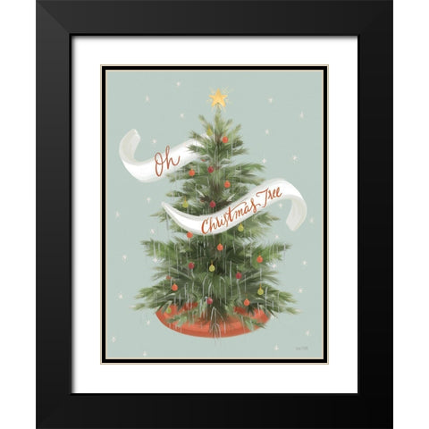 Oh Christmas Tree Black Modern Wood Framed Art Print with Double Matting by House Fenway