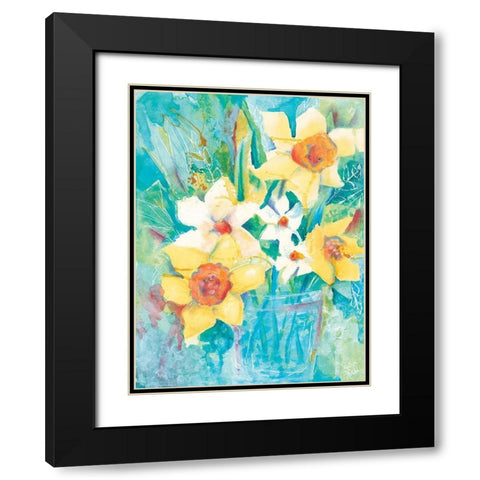 Spring Bouquet Black Modern Wood Framed Art Print with Double Matting by Holden, Jennifer