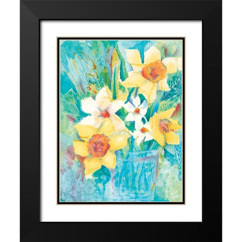 Spring Bouquet Black Modern Wood Framed Art Print with Double Matting by Holden, Jennifer