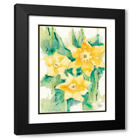 First Blooms Black Modern Wood Framed Art Print with Double Matting by Holden, Jennifer