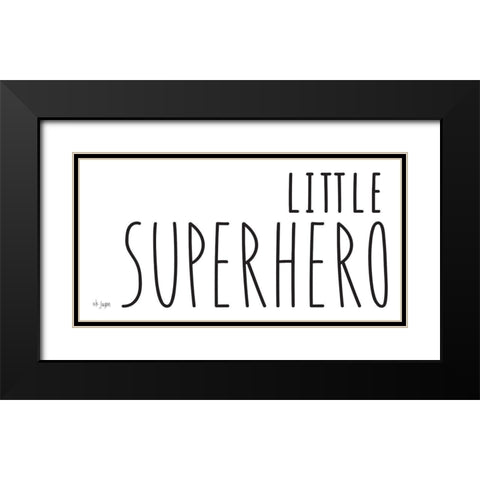 Little Superhero Black Modern Wood Framed Art Print with Double Matting by Jaxn Blvd.