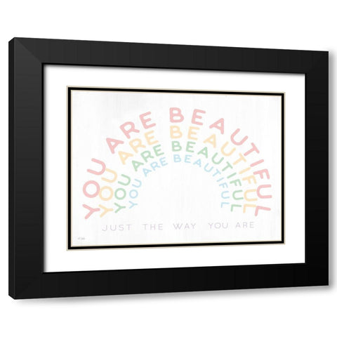 You Are Beautiful Black Modern Wood Framed Art Print with Double Matting by Jaxn Blvd.
