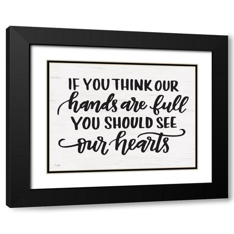 Our Hearts Black Modern Wood Framed Art Print with Double Matting by Jaxn Blvd.