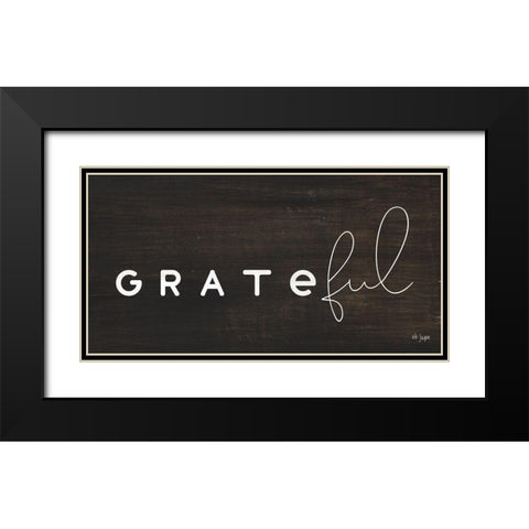 Grateful Black Modern Wood Framed Art Print with Double Matting by Jaxn Blvd.