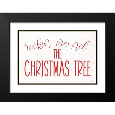 Rocking Around the Christmas Tree Black Modern Wood Framed Art Print with Double Matting by Jaxn Blvd.