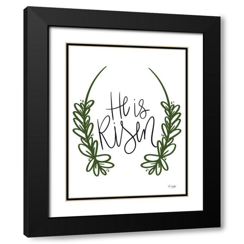 He is Risen Black Modern Wood Framed Art Print with Double Matting by Jaxn Blvd.