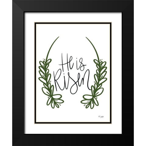 He is Risen Black Modern Wood Framed Art Print with Double Matting by Jaxn Blvd.