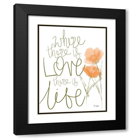 Where There is Love Black Modern Wood Framed Art Print with Double Matting by Jaxn Blvd.