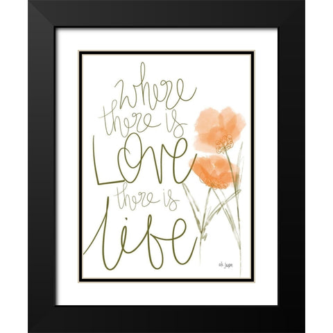 Where There is Love Black Modern Wood Framed Art Print with Double Matting by Jaxn Blvd.
