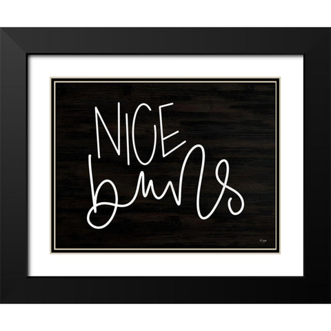 Nice Buns Black Modern Wood Framed Art Print with Double Matting by Jaxn Blvd.