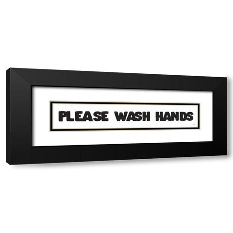 Please Wash Hands Black Modern Wood Framed Art Print with Double Matting by Jaxn Blvd.