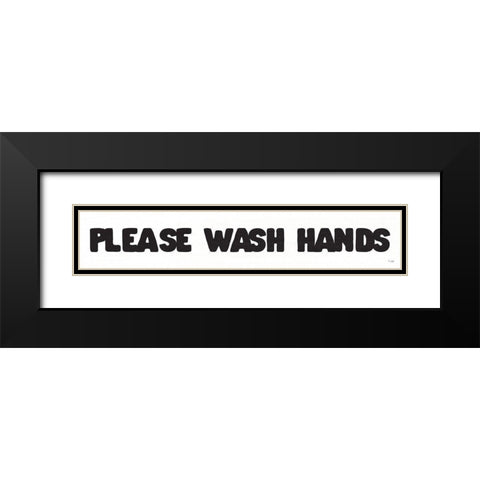 Please Wash Hands Black Modern Wood Framed Art Print with Double Matting by Jaxn Blvd.