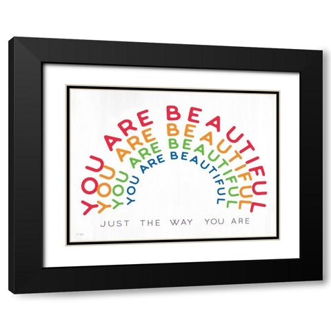 You Are Beautiful Black Modern Wood Framed Art Print with Double Matting by Jaxn Blvd.