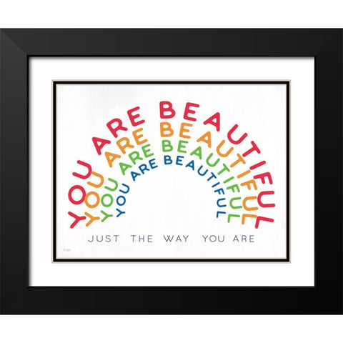 You Are Beautiful Black Modern Wood Framed Art Print with Double Matting by Jaxn Blvd.