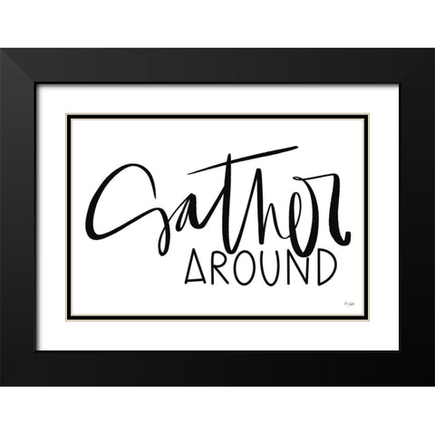 Gather Around Black Modern Wood Framed Art Print with Double Matting by Jaxn Blvd.
