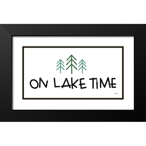 On Lake Time Black Modern Wood Framed Art Print with Double Matting by Jaxn Blvd.