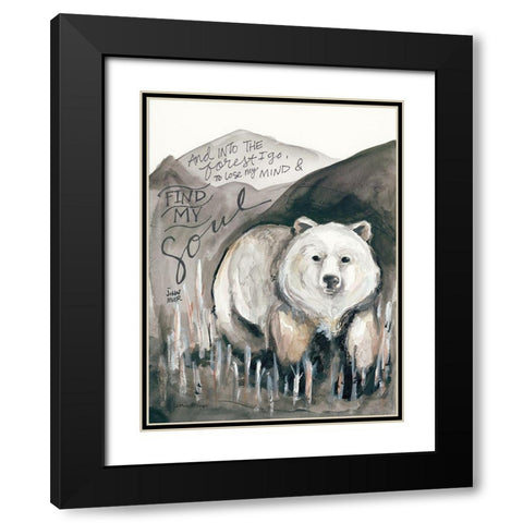 Find My Soul Bear Black Modern Wood Framed Art Print with Double Matting by Mingo, Jessica