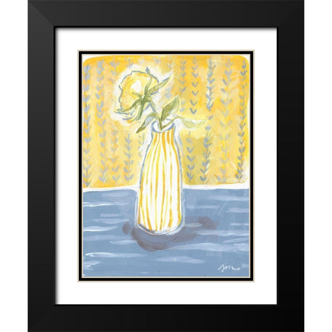 Rose in Glass II Black Modern Wood Framed Art Print with Double Matting by Mingo, Jessica