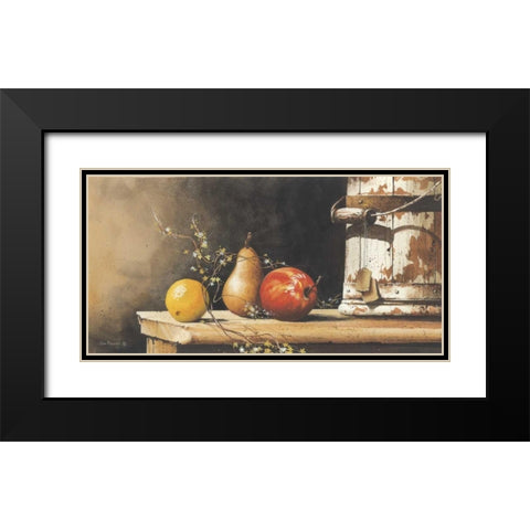 Fruit with Bucket Black Modern Wood Framed Art Print with Double Matting by Rossini, John