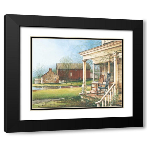 Serenity Black Modern Wood Framed Art Print with Double Matting by Rossini, John